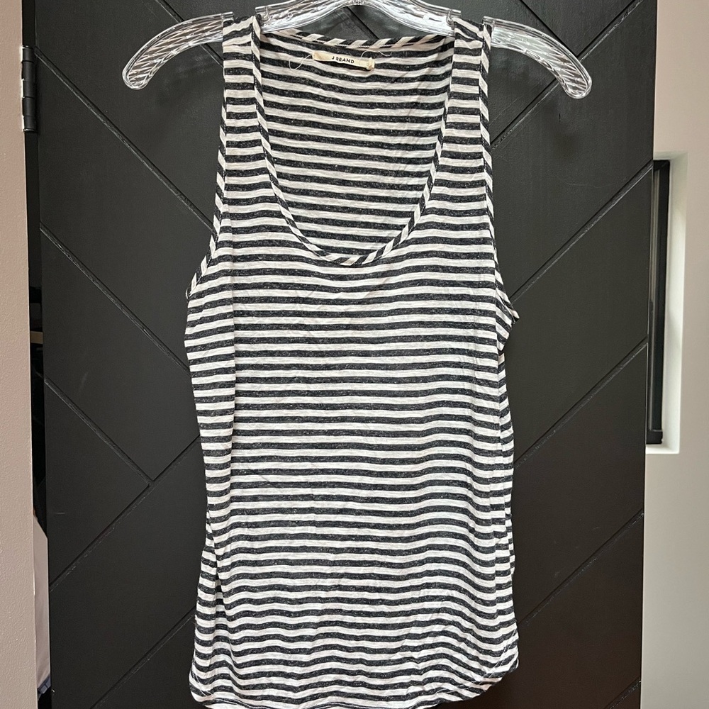 J brand Striped dark gray and White Tank Top women’s size medium